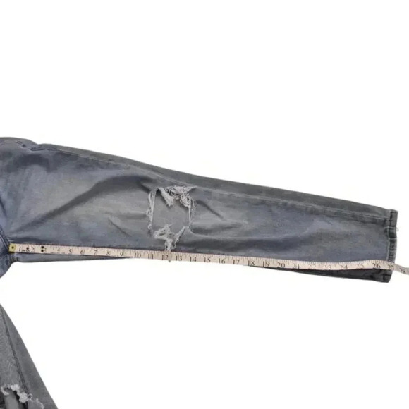 American Eagle Mom Jeans Ripped Distressed Blue High  Waist Size 4 - Picture 14 of 14